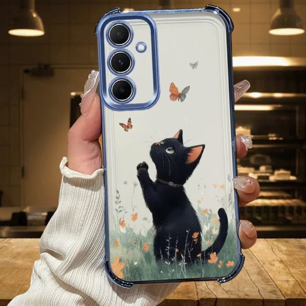 S24 or S25 transparent Cat Cellphone case - Brand New